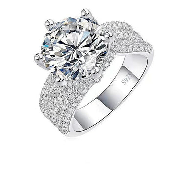 5 Carat Moissanite Eternity Ring - Fashion Trend Temperament Design Light Luxury Niche 925 Sterling Silver Jewellery